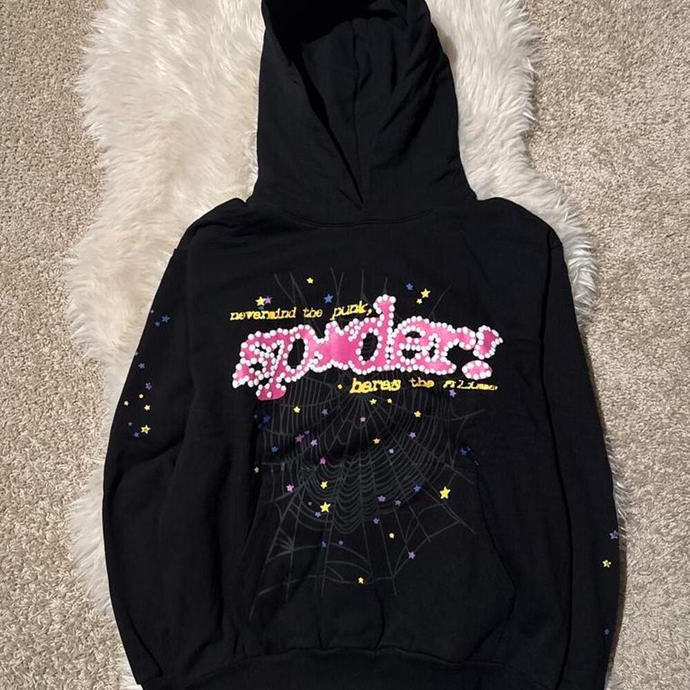 Black sp5der hoodie luxury designer